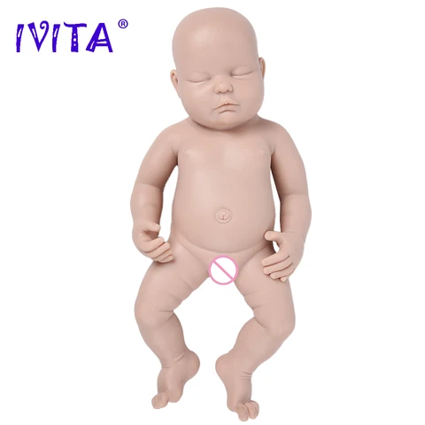 IVITA WG1510 47 см, 3700 г, закрытые глаза, полное тело, силикон, Bebe Reborn Baby Doll, неокрашенные Незаконченные куклы, набор пустых игрушек DIY