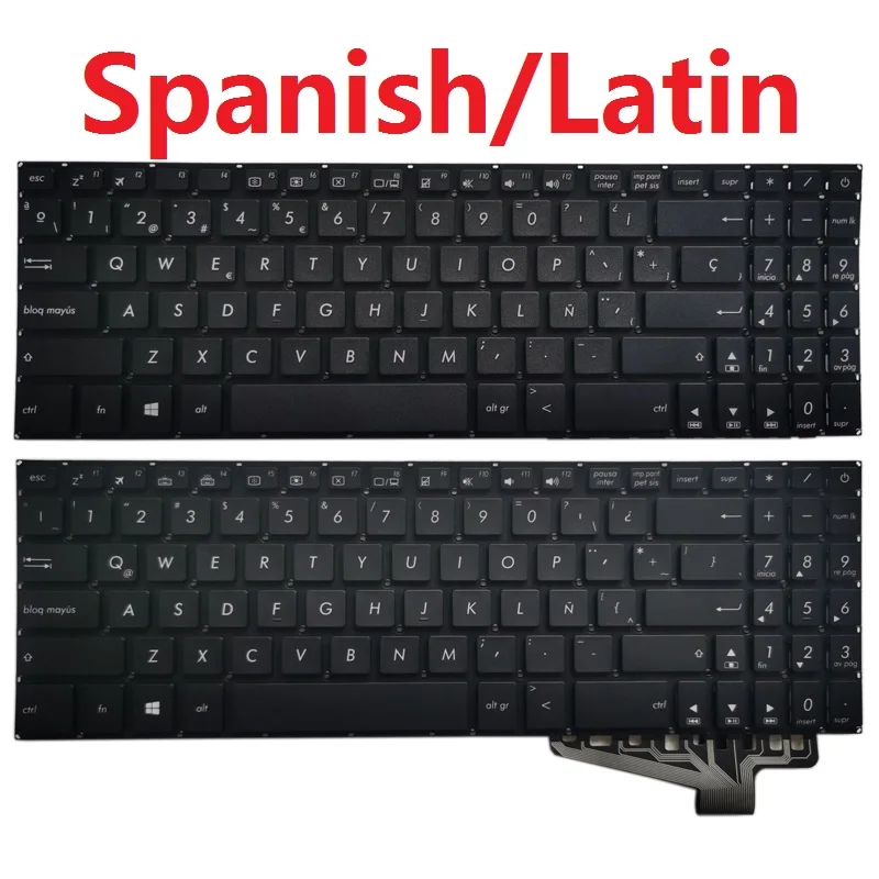 Teclado de Laptop sp Espanhol la Latina para Asus X570u X570ud X570z X570zd R570u R570ud R570z R570zd F570zd F570u F570ud K570u Teclado de substituição