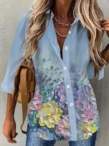 

Женский кардиган с принтом, однобортная рубашка в новом стиле для осени