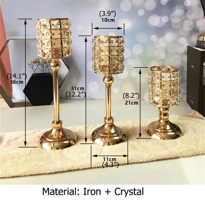 

OULALA Candle Table Lamp Crystal Light Modern Gold Retro Decoration Luxury For Home