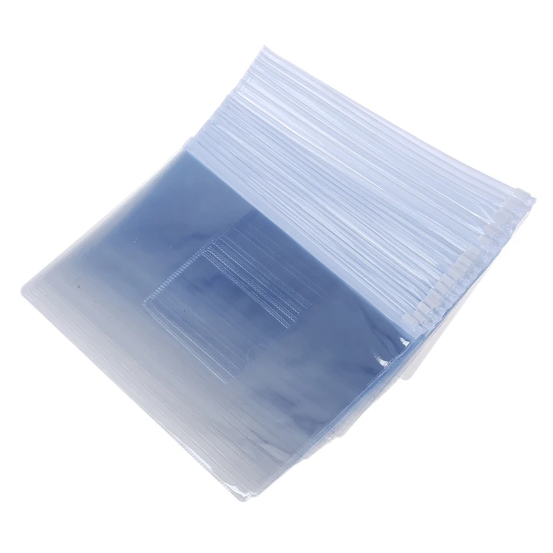 

White Clear Size A5 Paper Slider Zip Closure Folders Files Bags 20 Pcs