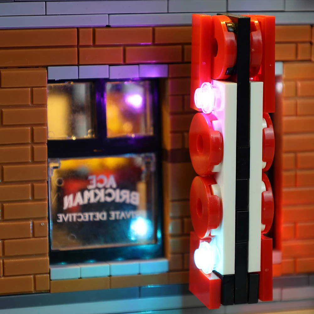 

MOC Light Set For 10246 Creator Expert City Street Detective' s Office Compatible With 15011 30008 Only Lighting Kit No Model