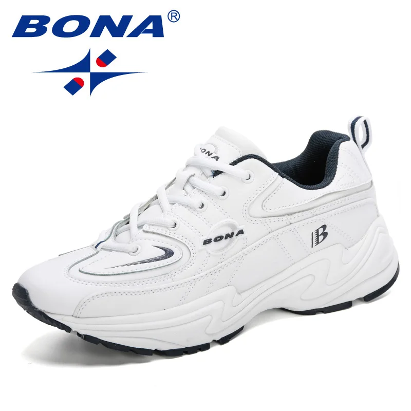 

Кроссовки мужские BONA, кожаные, для бега, тренировок, уличные, 2020
