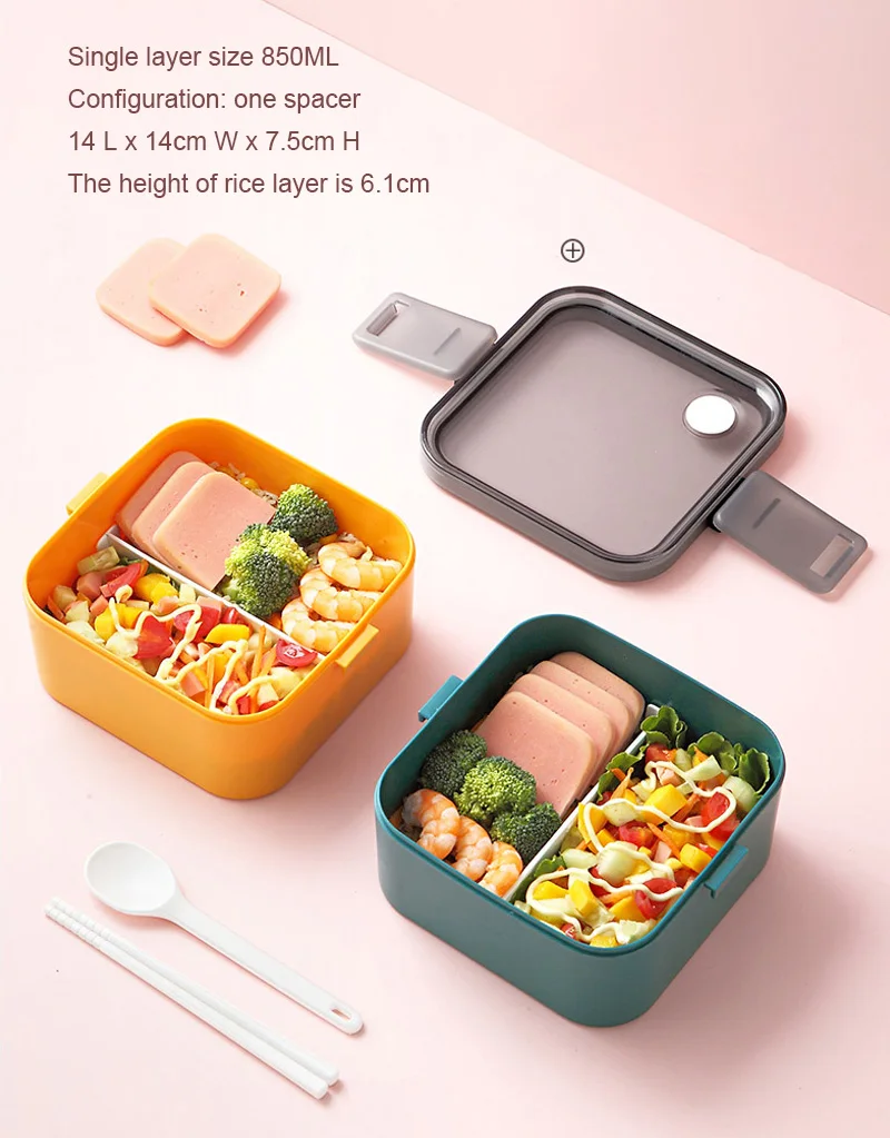 

Microwave Lunch Box Portable 2 Layer Food Container plastic material