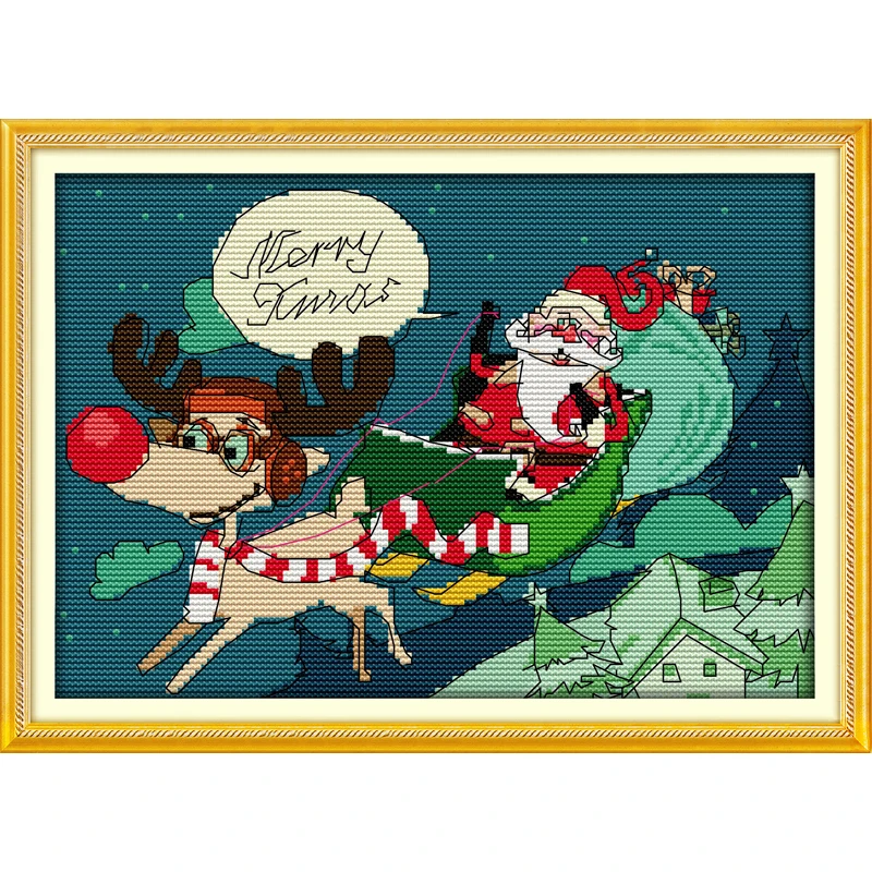 

Everlasting Love Merry Christmas (5) Ecological Cotton Chinese Cross Stitch Kits Counted Stamped 14 CT And 11 CT Sales Promotion