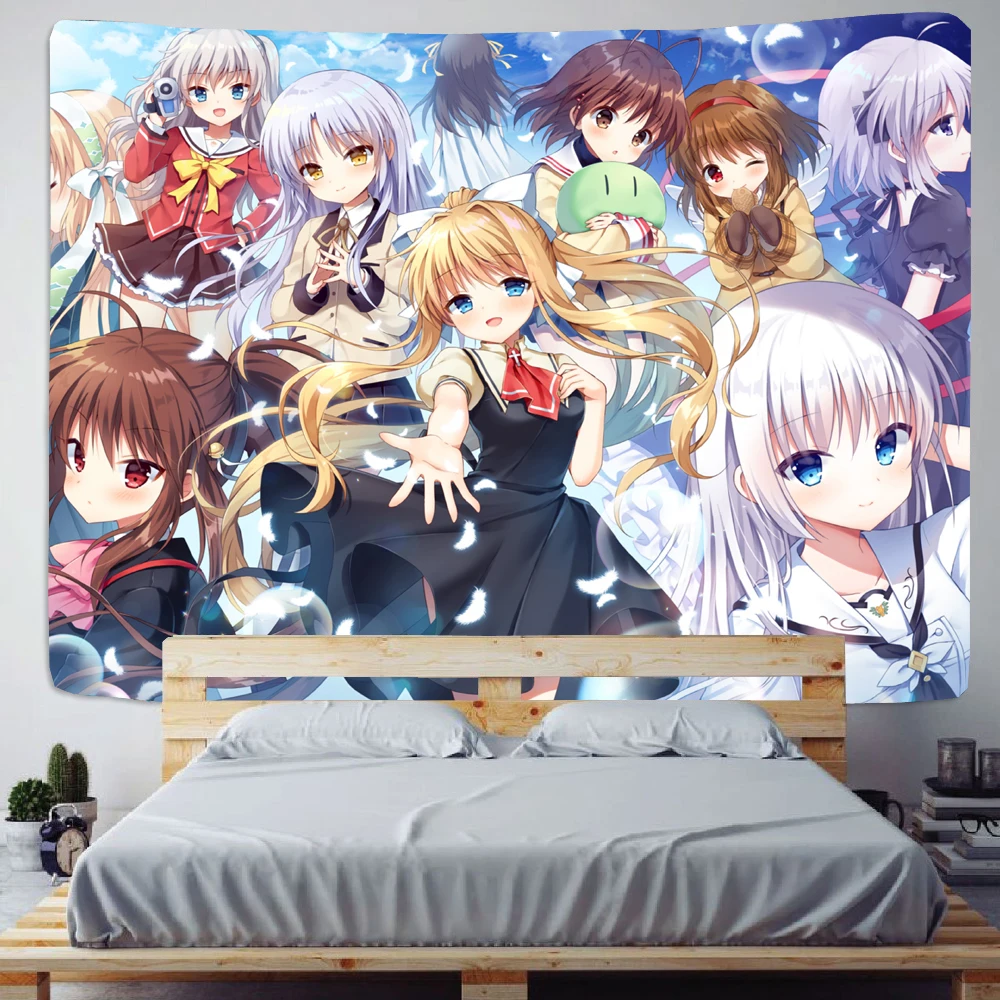Красивая девушка аниме гобелен настенный спальня манга хиппи фон украшения