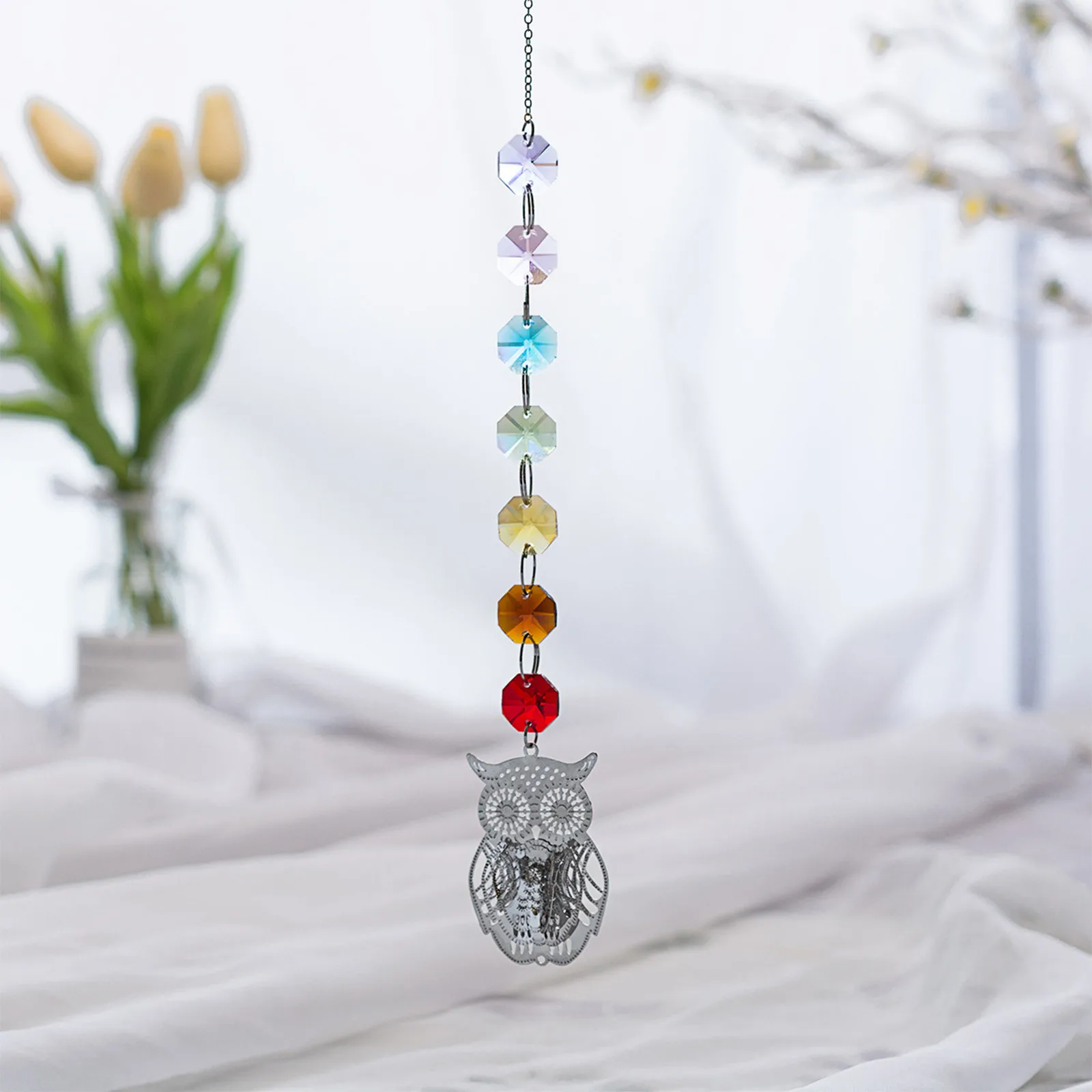 

Colorful Crystal Ball Prisms Suncatcher Tree Of Life Window Hanging Ornament Rainbow Maker Pendant For Home Garden Decoration