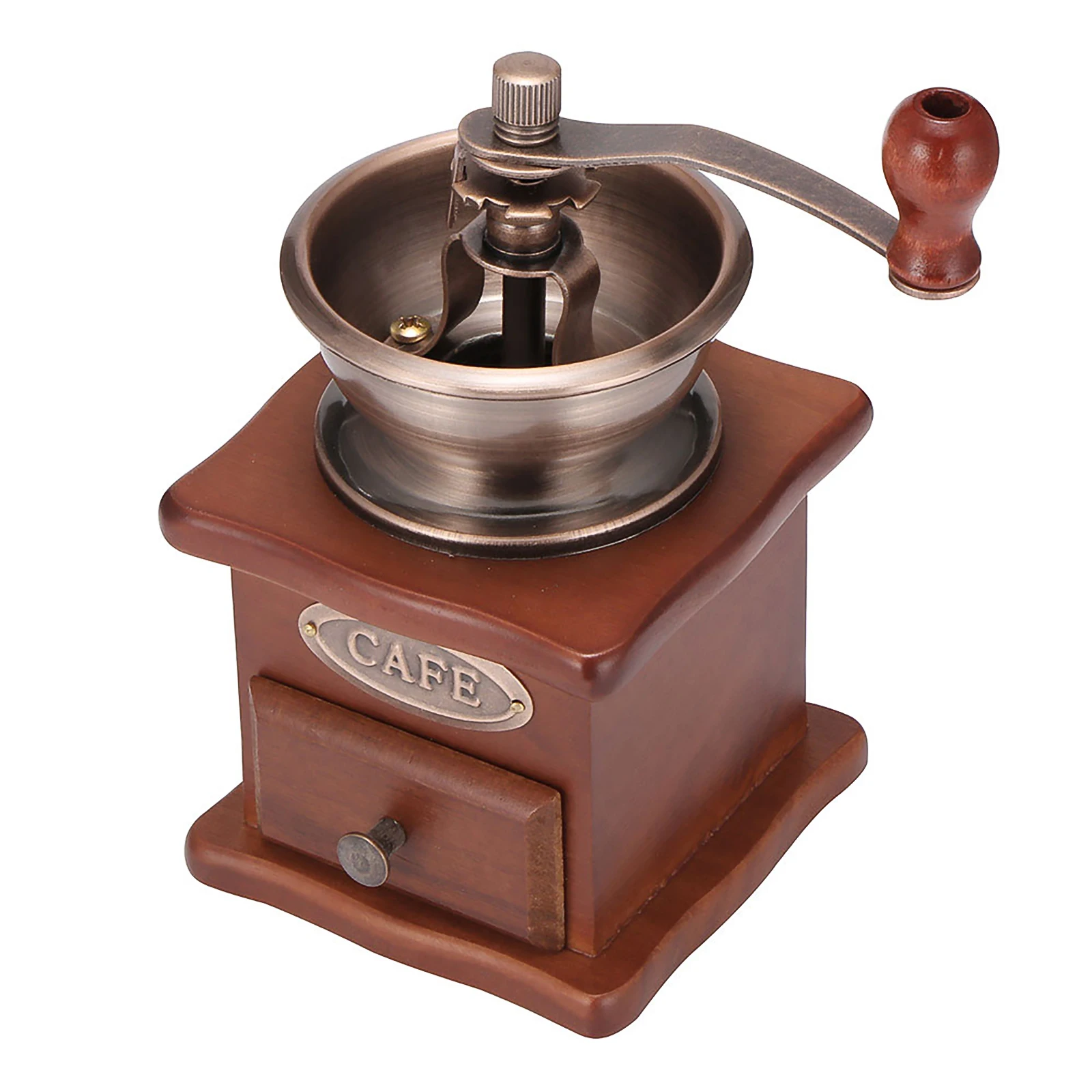 Coffee Bean Grinder Wooden Manual 3 adjustable modes Hand Metal Retro Spice Burr Mill for Cafe Home | Дом и сад