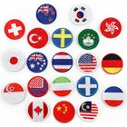 Круглые патчи для глажки с американским, канадским, французским, немецким, японским, корейским, австралийским, швейцарским флагом страны Гонконга, Макао