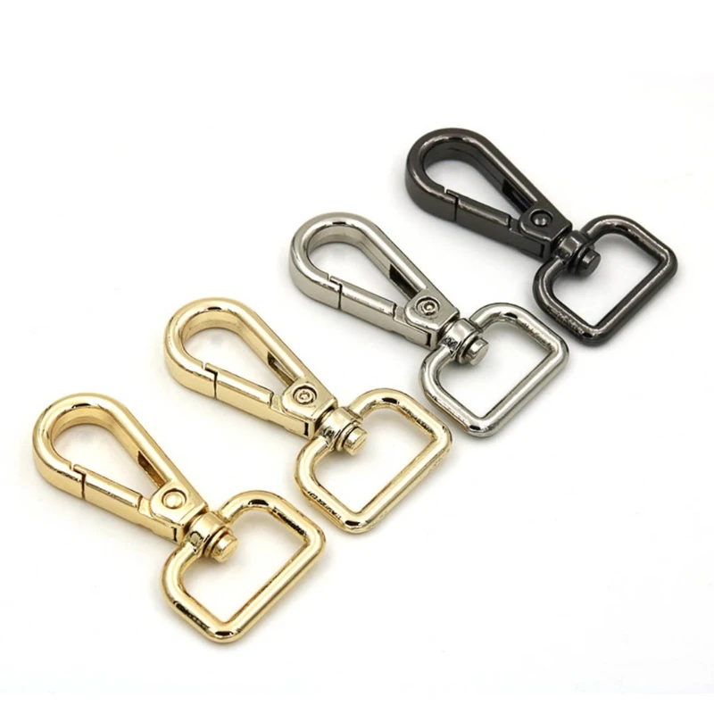 

10Pcs Metal Swivel Clasps D Rings for Handbag Purse Strap Backpack DIY Craft A69C