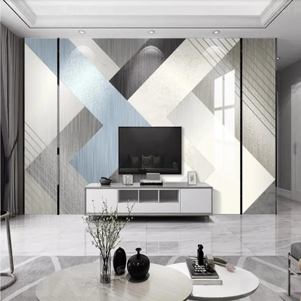 Большие Настенные обои milofi на заказ белые металлические Серые Синие мраморные