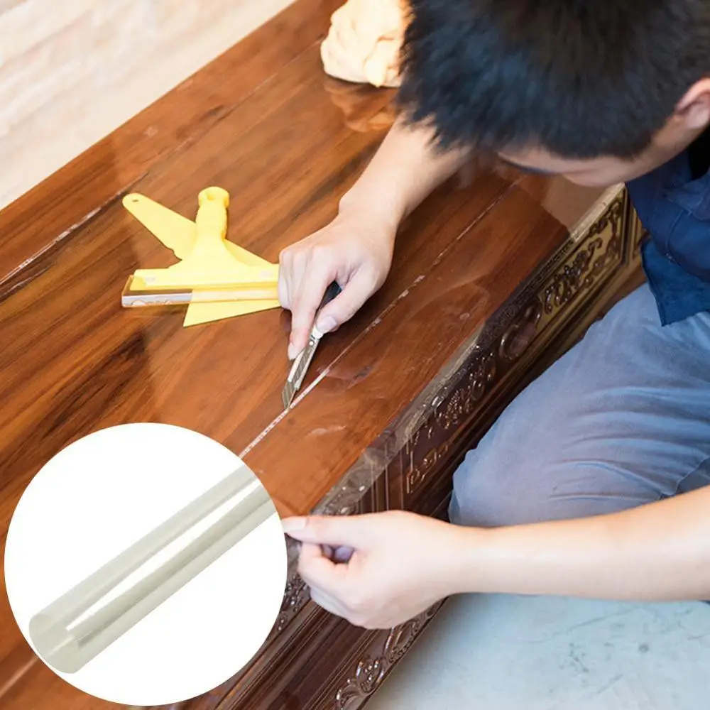 Самоклеящаяся прозрачная пленка из мрамора и дерева Настольная защитная