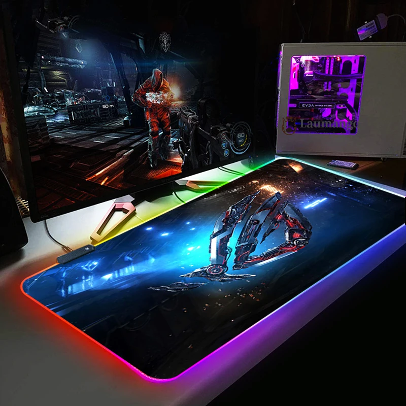 rog asuss rgb gaming mouse pad outer space mousepad large anti slip xl keyboard desk mouse mat for laptop led lighting play mat free global shipping