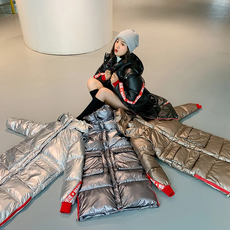 2019 металлическая подставка для банок с золотой яркая капюшоном Куртка женская