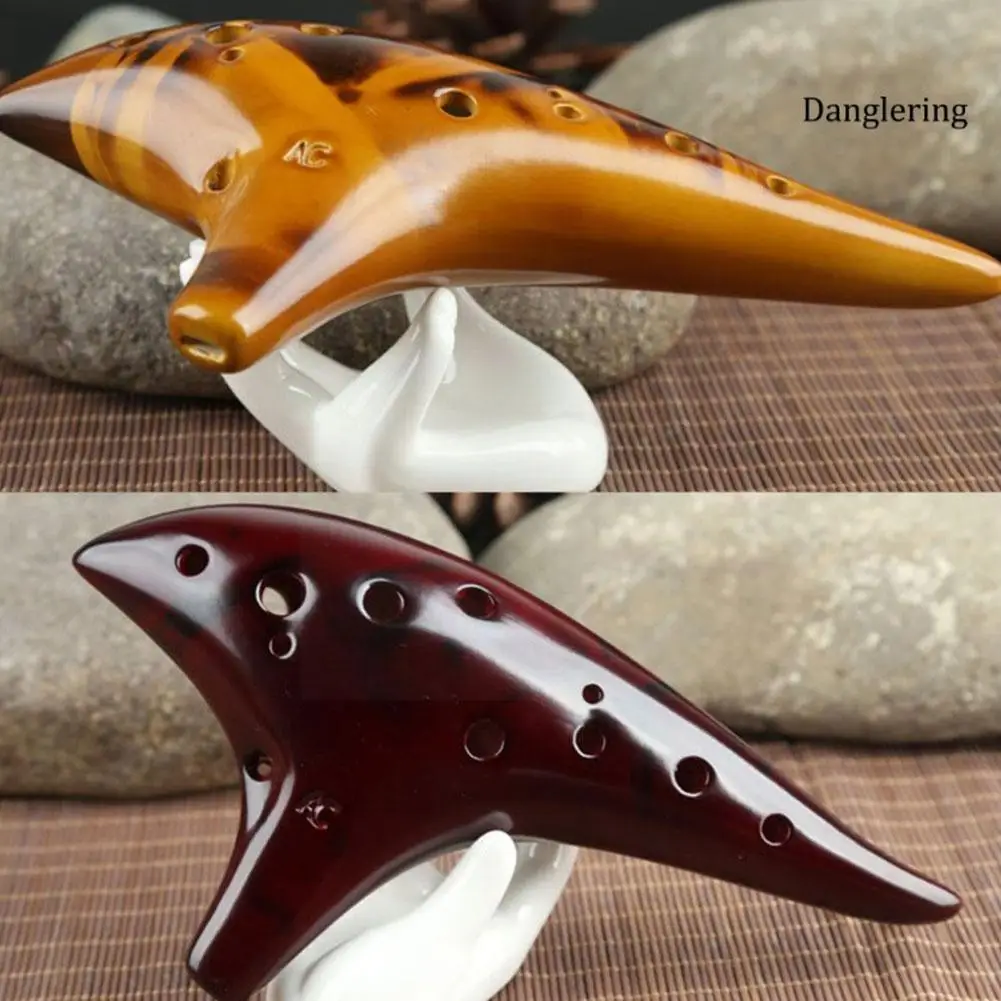 

12 Hole Ceramic Ocarina Alto C Tone Classic Flute Zelda With Bag Lanyard Instruments Protection Musical Gift S6Q3