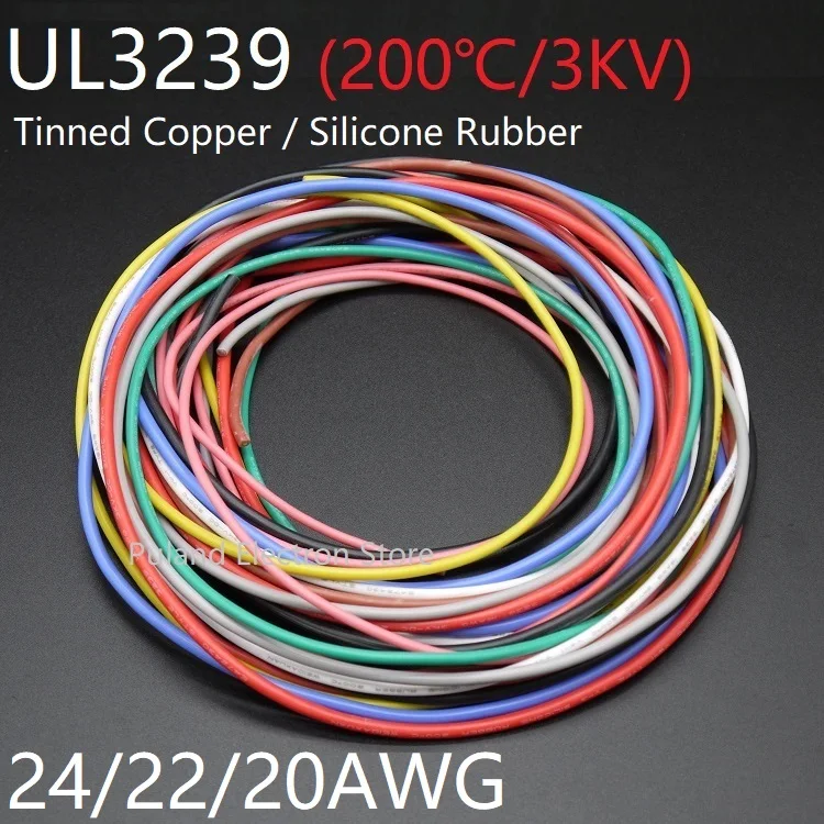Силиконовая резиновая проволока 24AWG UL3239 od мм гибкая Изолированная мягкая