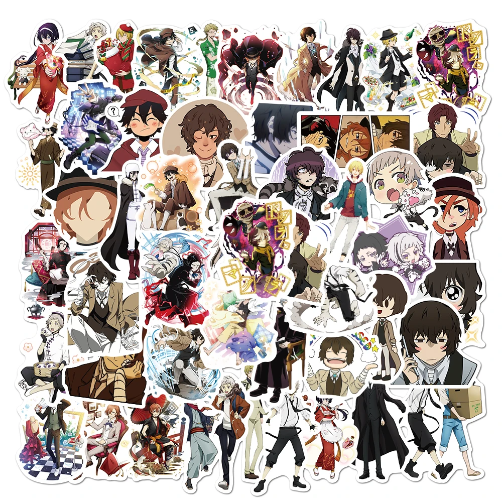 

10/30/50PCS Bungo Stray Dogs Anime Stickers Waterproof Motorcycle Travel Luggage Guitar Skateboard Graffiti Cool Cartoon Sticker