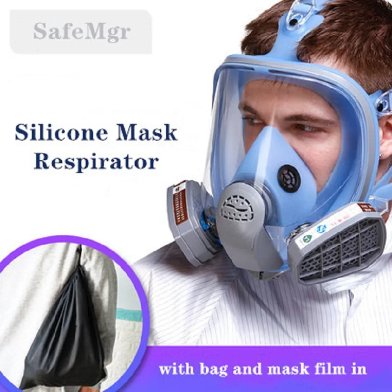 

Silicon Gas Mask Respirator Painting Mask 6800 PC Anti-fog Screen Anti Inpact Cartridges Filters Chemical Organic Acid Gases