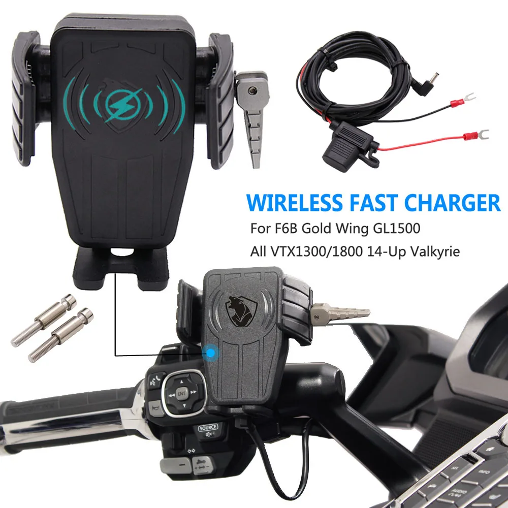 GPS Phone Holder Wireless Charging Navigation Support Bracket For HONDA Gold Wing GL 1800 F6B GL1800 Tour DCT Airbag 2018-2021