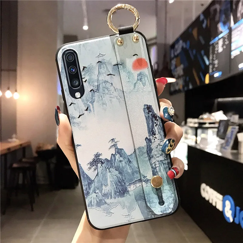 SK3-30WDSMoHSunRed SoCouple ремешок чехол для samsung Galaxy A70 A60 A50 A40 A30 A20 A10 Мягкая силиконовая ручная полоса держатель телефона чехол Крышка - Цвет: SK3-30WDSMoHSunRed