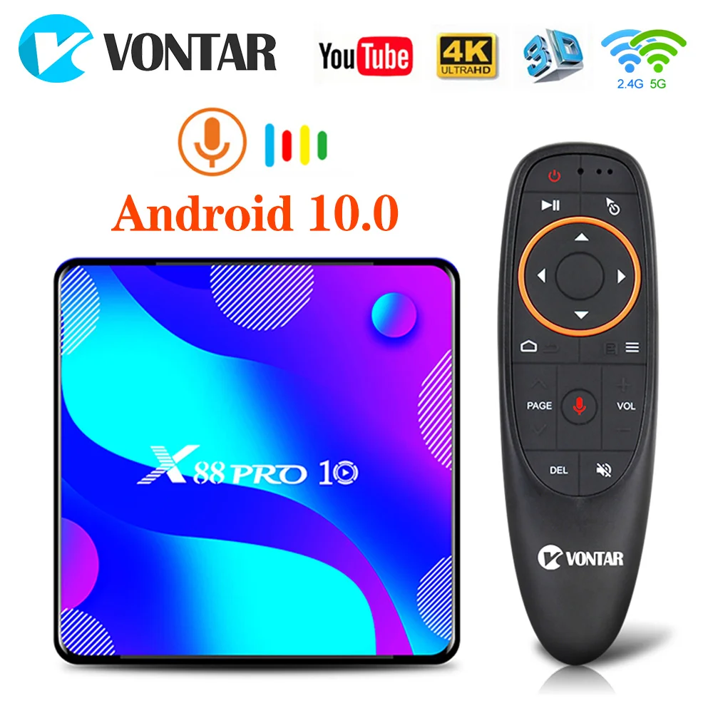 ТВ приставка VONTAR 4 Гб 128 ГБ Android 10 4g 64 X88 PRO Rockchip RK3318 4K Google Store X88Pro 0 Youtube