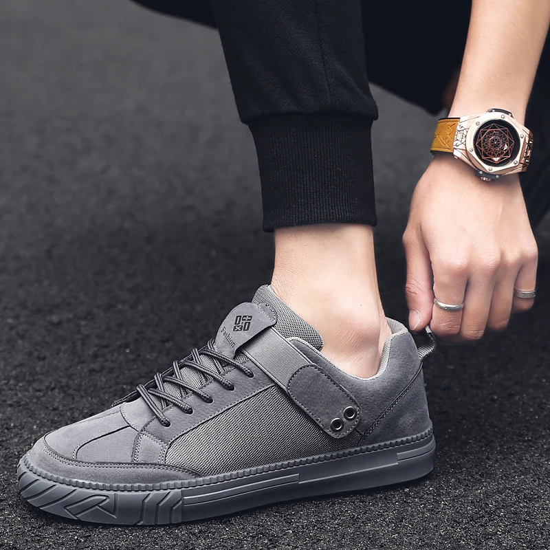 

Nine o'clock Fashion Men's Casual Shoes Comfortable Mesh Slip Resistant Male Sneakers Quality All-match Lace-up Black Footwear