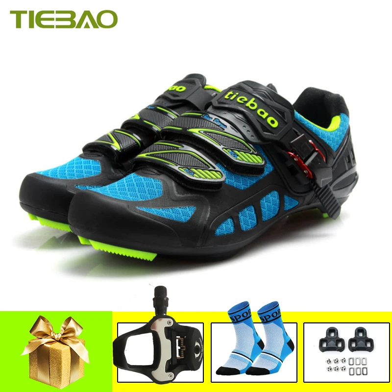 Tiebao Road Bike Shoes Sapatilha Ciclismo add Bicycle SPD-SL Pedals Road Riding Shoes Self-Locking Superstar Cycling Sneakers