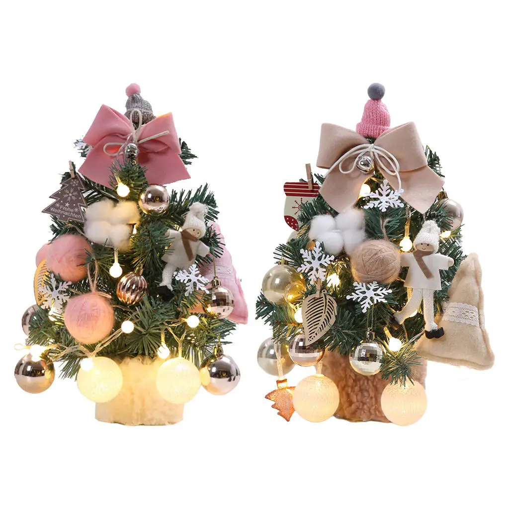 

14" Christmas Tree Holiday Indoor Home Shop Window Fireplace Table Xmas Tree Bedroom Porch Desktop Figurines Decorative