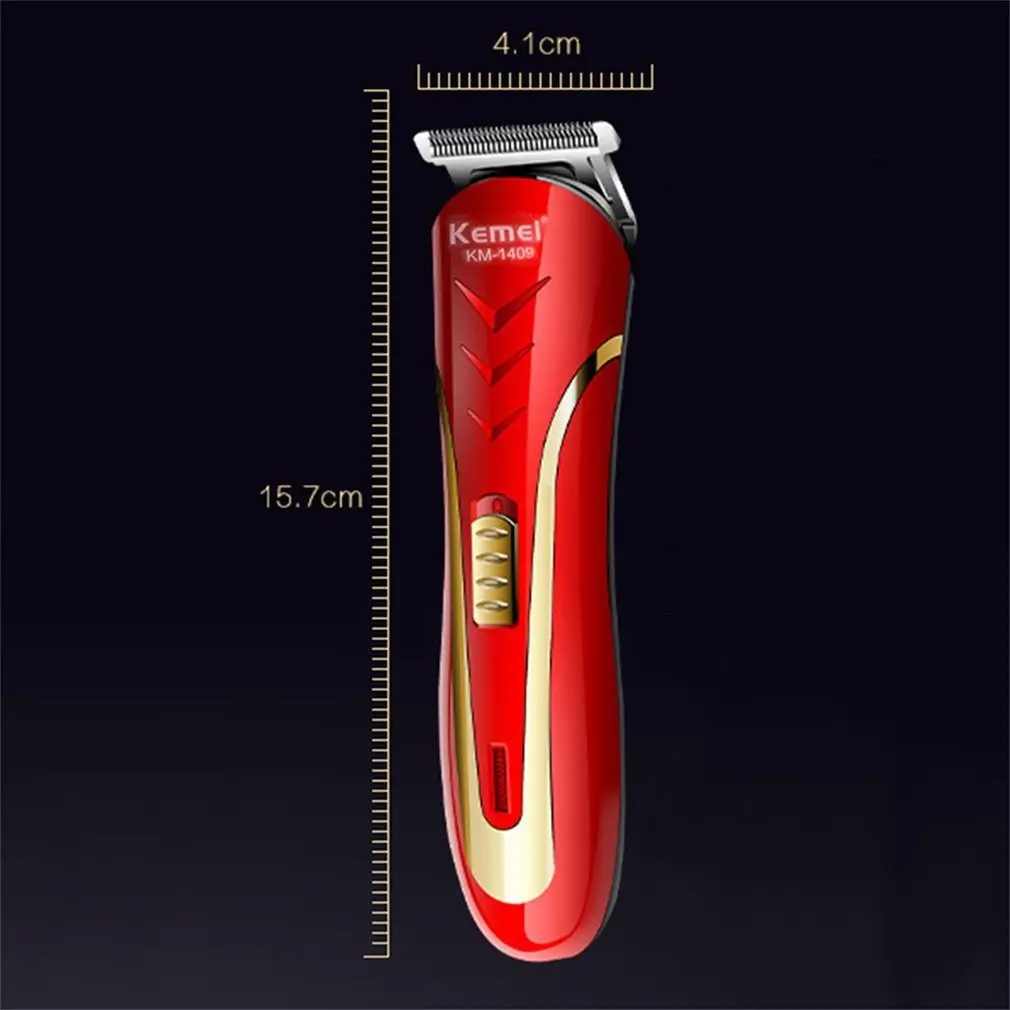 

KEMEI KM-1409 Carbon Steel Head Hair Trimmer EU Plug Rechargeable Electric Razor Men Beard Shaver Electric Hair Clipper