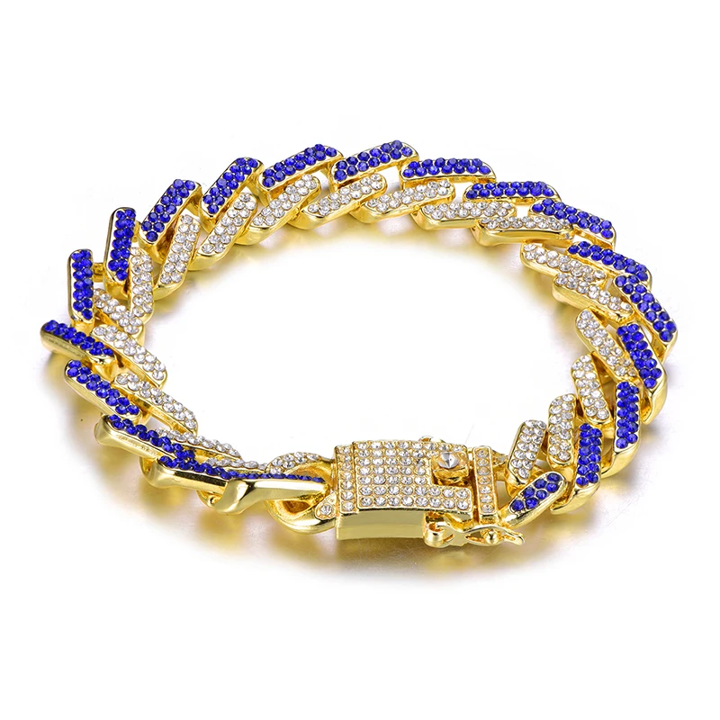 Хип-хоп, 1 комплект, 13 мм, Bling Iced Out, циркон, кубинский, полный, проложить горный хрусталь, мужской браслет, ожерелье Золотое серебро для Мужчин, Ювелирные изделия
