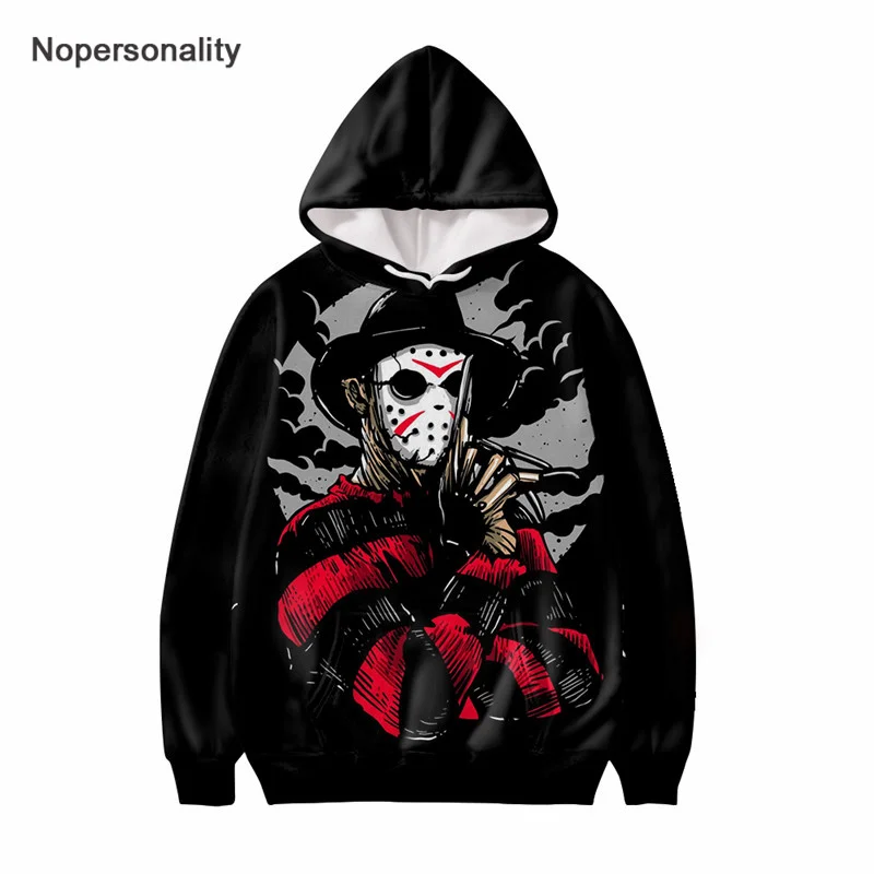 Толстовка Nopersonality Freddy vs Jason художественный принт Хэллоуин стиль толстовки для