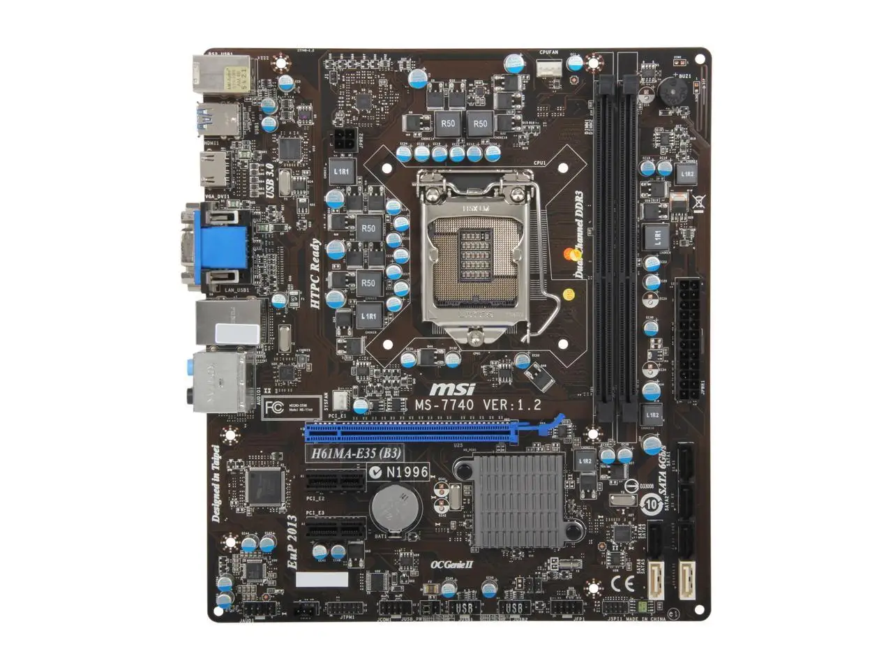 

Материнская плата MSI H61MA-E35 B3 LGA 1155 Intel H61 DDR3 ПАМЯТЬ HDMI USB 3,0 Micro ATX материнская плата