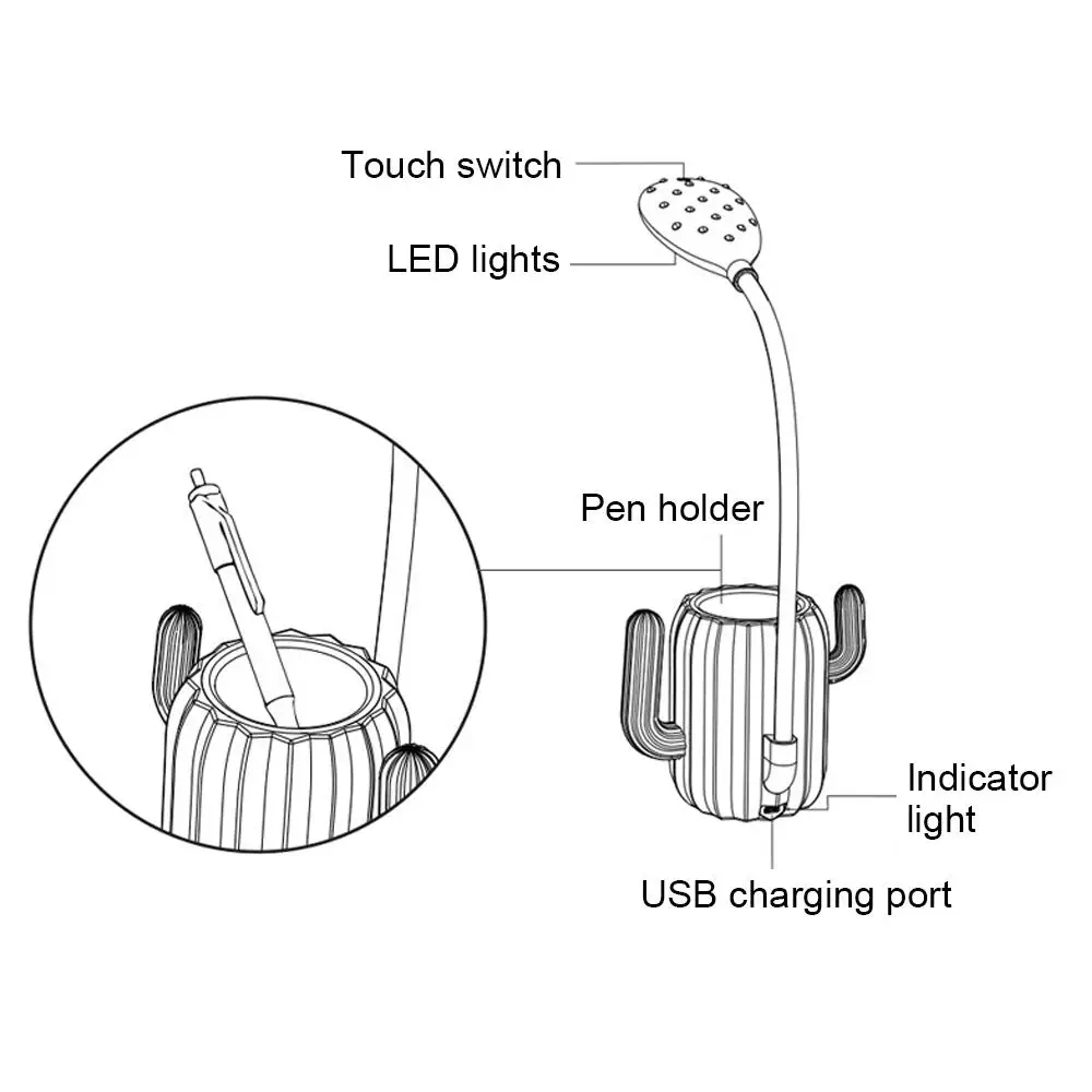 Цветная светодиодная настольная лампа с регулируемой яркостью светильник для