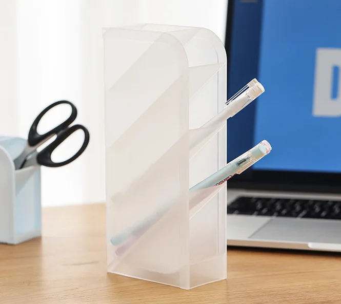 

Multi-function Office School Supplies Student Stationery Organizer Transparent Scrub Pen Holder School Office Accessories