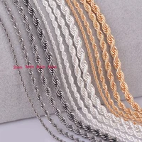 1pc wholsale 3 colors rope chain necklace for women men width 2mm 3mm 4mm 5mm diy jewelry making for pendant necklace bracelet
