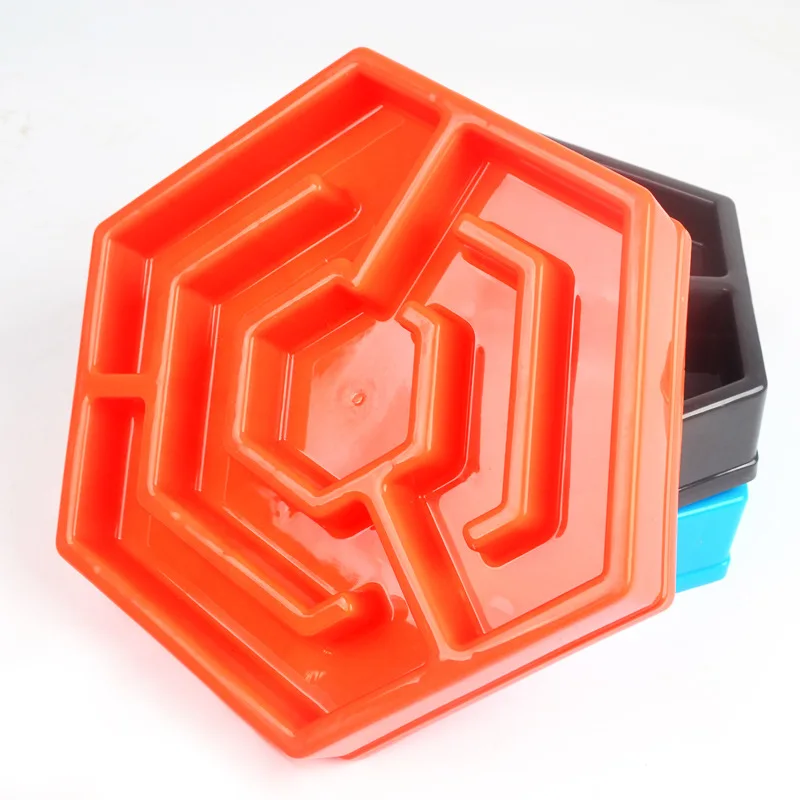 Антискользящая миска для собак медленного питания с удушками шестигранным