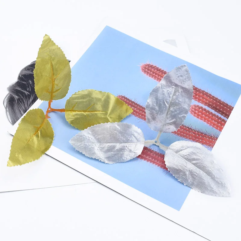 10 шт. золотые и серебряные листья рождественские украшения в виде листьев розы