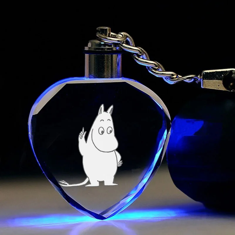 Аниме Snufkin Little My светодиодный брелок для ключей Snork maiden Милый Забавный красочный кристалл кулон мультфильм брелки porte clefs детская Подарочная игрушка - Цвет: 1