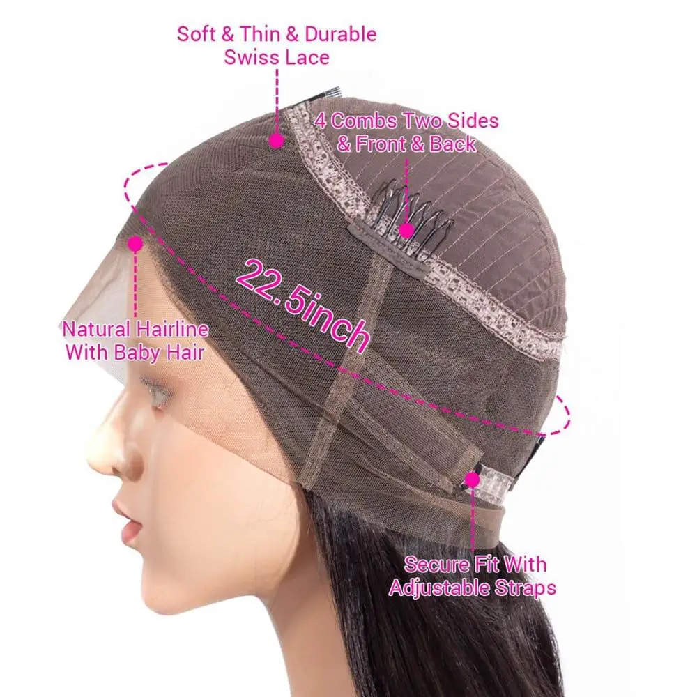 13X6 кружевные фронтальные человеческие волосы искусственные для черных женщин