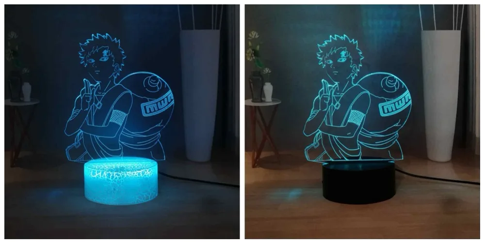 Наруто: детский светодиодный ночник shippюden повязка на голову Sabaku no Gaara RGB 7 красочная Сенсорная лампа USB мини настольная лампа для детей подарок на день рождения игрушка
