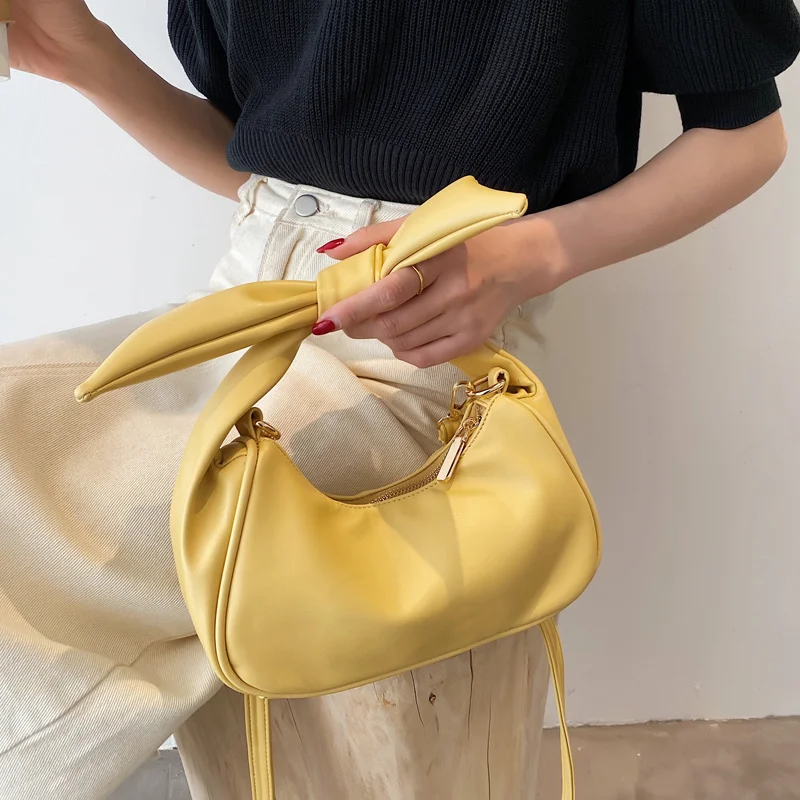 

Beibao 2021 Новая модная летняя мягкая плиссированная женская сумка Zou с узлом на запястье модная простая сумка-мессенджер на одно плечо модная