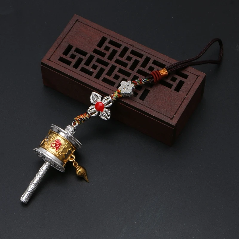 

Prayer Wheel Spinner Keychain Om Mani Padme Hum Spirits Tibetan Buddhism Keyring