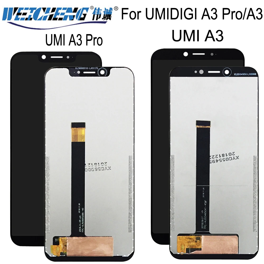 ЖК дисплей и сенсорный экран для UMIDIGI A3 A3s 100% протестированный дигитайзер