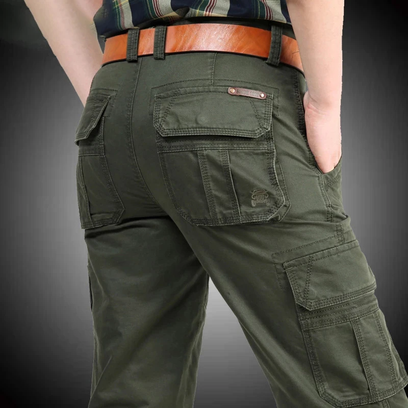 Brand Military Cargo Pants Men Outwear Multi-pockets Baggy Men Pants Cotton Casual Army Trousers Work Joggers Men Size 28-44