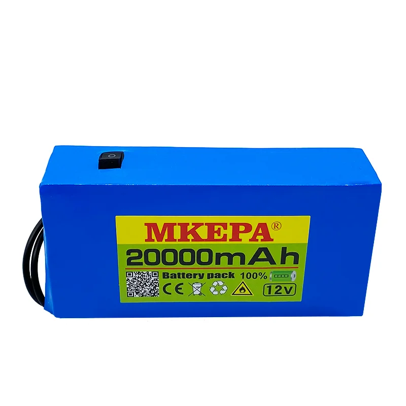 

100% New Portable 12v 20000mAh Lithium-ion Battery pack DC 12.6V 20Ah battery With EU Plug+12.6V1A charger