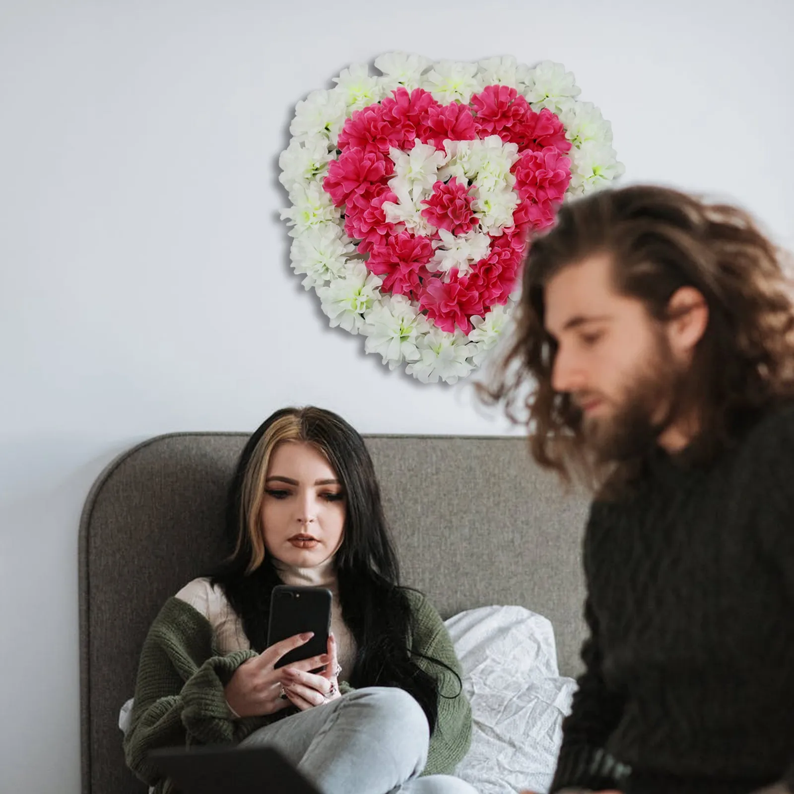 

Mother's Day 43X43 Welcome Door Artificial Garland Front Door Wreath Decor Hanger Door Wreath Bee Festival Gifts Home Decor