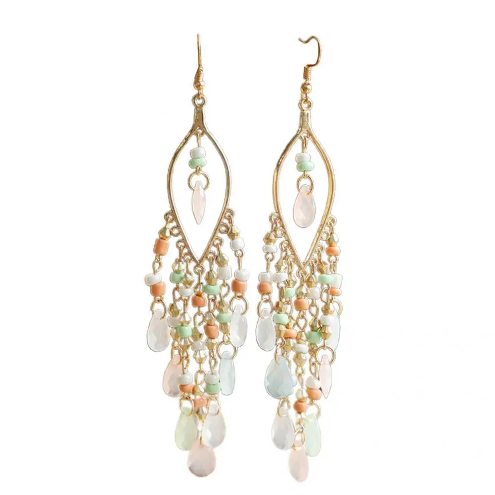 

Женские серьги-кисточки в этническом стиле с антикоррозийными полыми бусинами для свиданий