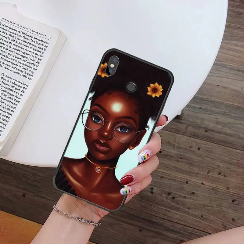 

fashion black girl Phone Case For Xiaomi Redmi note 7 8 9 t k30 max3 9 s 10 pro lite