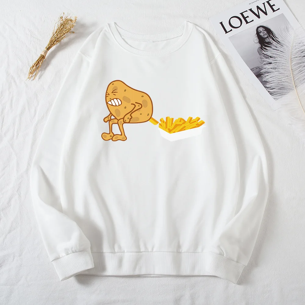 

Autumn Sweatshirt Hooded Women Long Sleeve Hoodies Cute Potatoes Letter Printed Fashion Loose Pullovers Casual Female