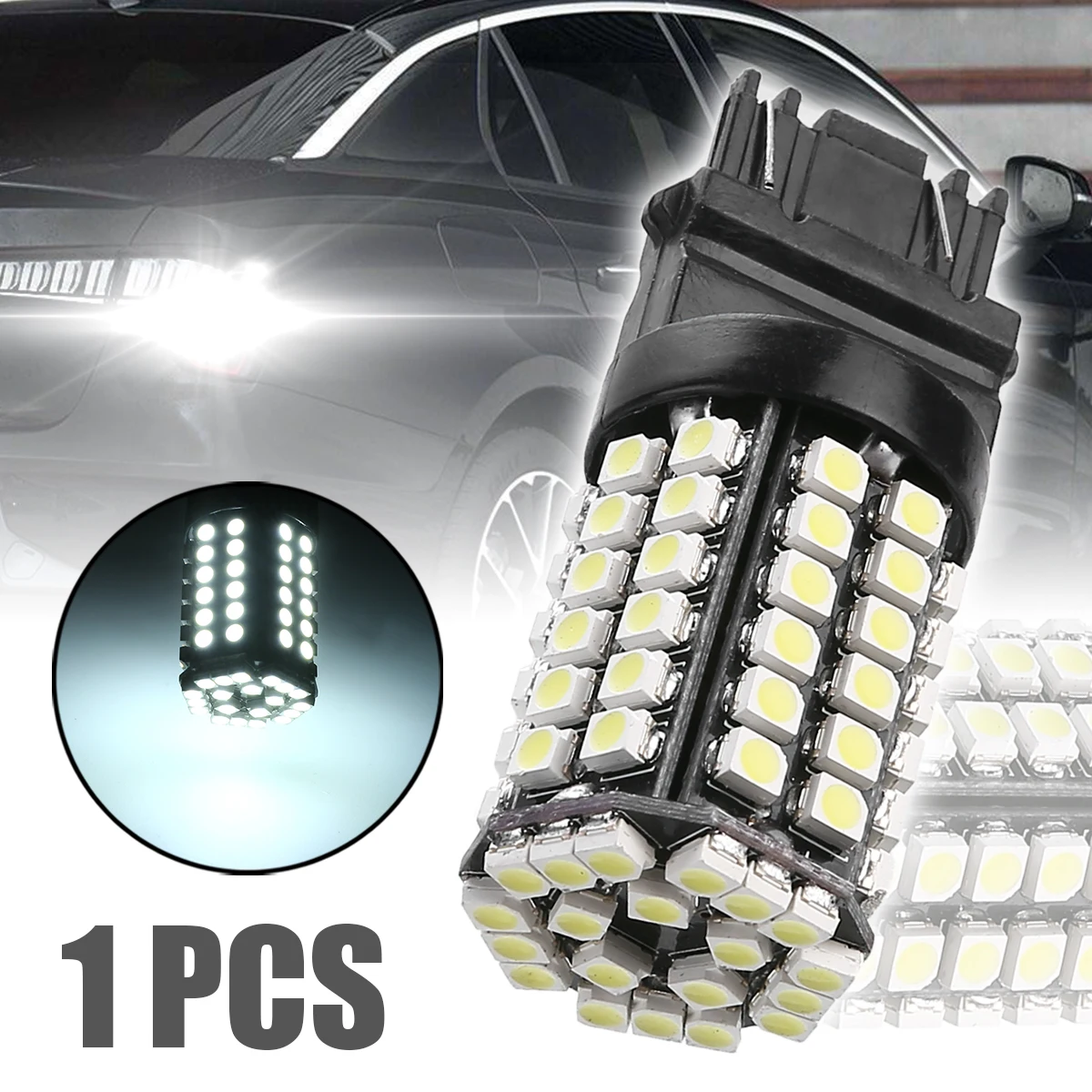 

1 шт 12V 3157 3528 80LED Canbus Error Free двигателя автомобиля хвост Резервное копирование Тормозной обратный сигнал поворота светильник лампы белого цвет...